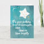 Great Granddaughter Tween or Teen Birthday Night Card<br><div class="desc">Like a star in the night sky. Encourage your great granddaughter to shine brightly as she celebrates her birthday today. Make this day more special with this beautiful birthday card.</div>