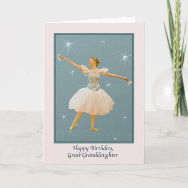 Great Granddaughter's Birthday with Ballet Dancer Card (Front)