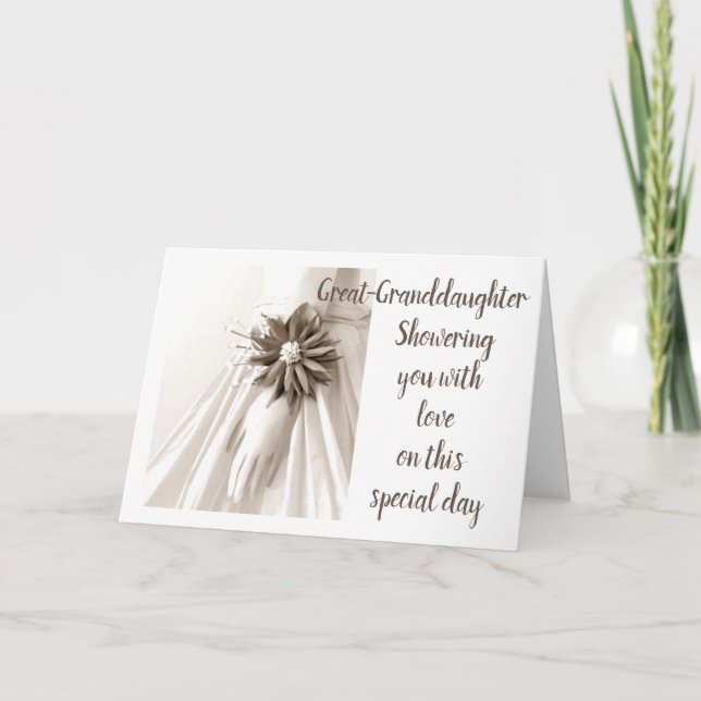 "GREAT-GRANDDAUGHTER'S SHOWER" CONGRATULATIONS INVITATION (Front)