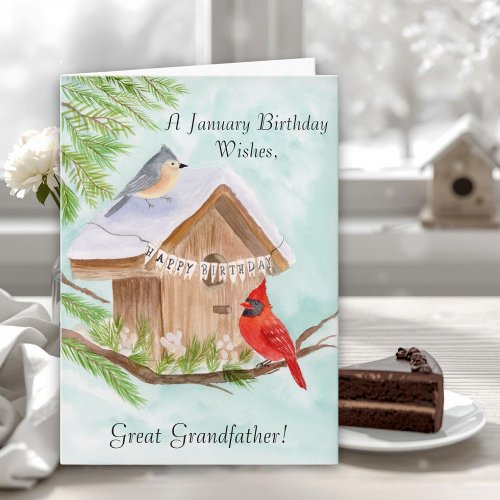 Great Grandfather Happy January Birthday Birds