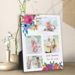 Great Grandma 4 Photo Vibrant Floral Frame
