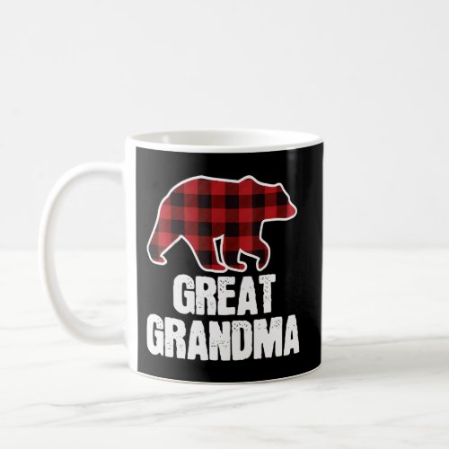Great Grandma Bear Pajama Red Plaid Buffalo Family Coffee Mug