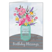 Great Grandma Birthday Blessings Jar Vase Flowers (Front)