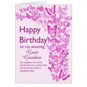 Great Grandma Birthday Butterflies Cards