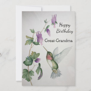 Great Grandma Birthday Hummingbird Watercolor