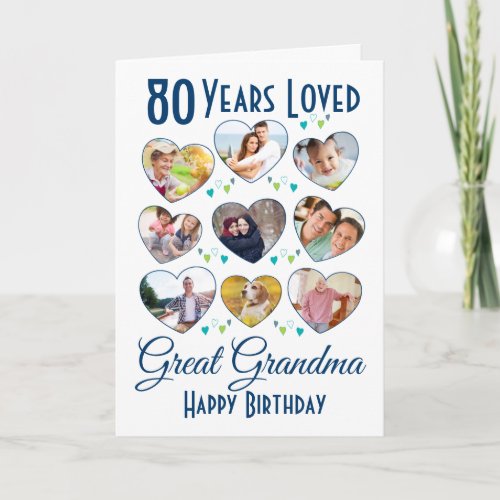 Great Grandma Birthday Photo Collage Card