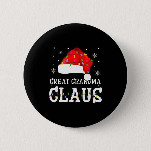 Great Grandma Claus Cool Holiday Matching Pajamas  Button (Front)