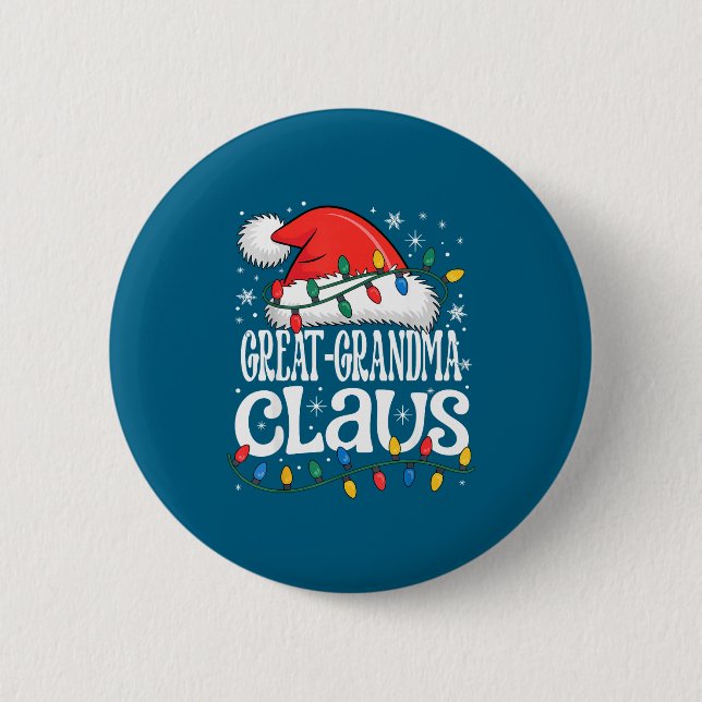 Great-grandma Claus Funny Xmas Christmas Grandma H Button (Front)