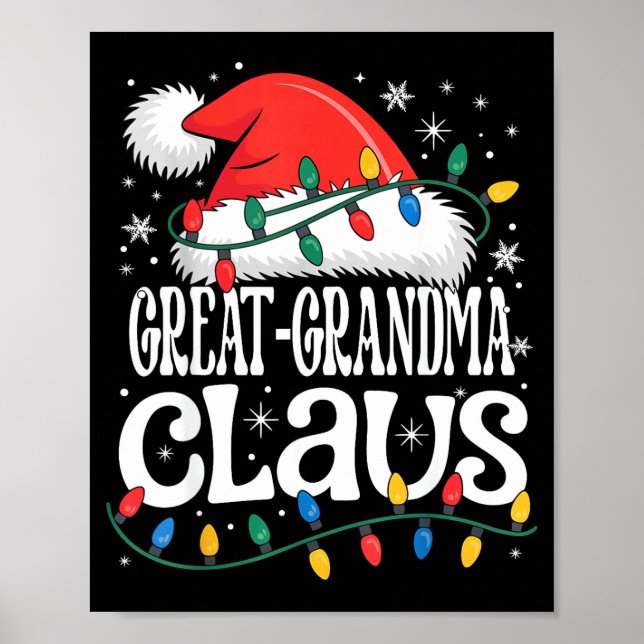 Great-grandma Claus Funny Xmas Christmas Grandma H Poster (Front)