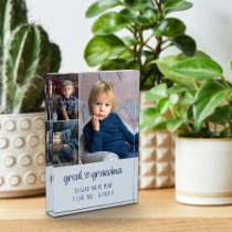 Great Grandma Cute Heart Lettering 3 Photo Block