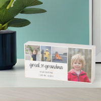 Great Grandma Cute Heart Typography 4 Photo Rustic