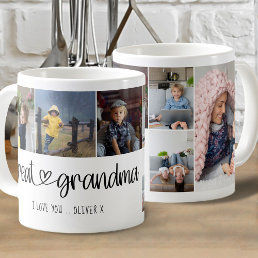 Great Grandma Cute Lettering I Love You 6 Photo Coffee Mug