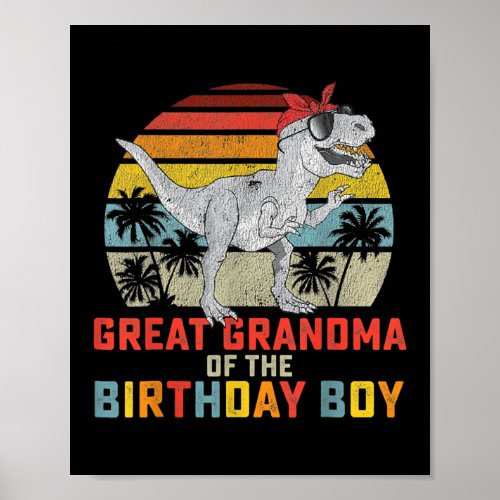 Great Grandma Dinosaur Of The Birthday Boy Poster