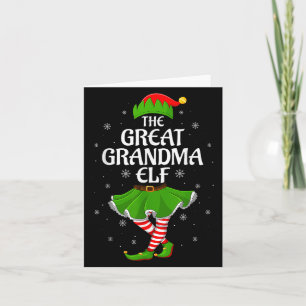 Great Grandma Elf Christmas Family Girls Women Elf Card