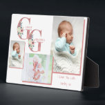 Great Grandma GG Floral Letters | 3 Photo Plaque<br><div class="desc">Create your own photo plaque with three of your favorite pictures - perfect for a new great grandma's first great grandchild. The photo template is set up for you to add your photos, which is displayed in landscape and portrait format and framed with an offset border. GG initials are in...</div>