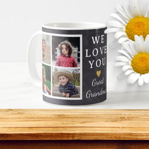 Great Grandma Grandchildren 4 Photo Collage Coffee Mug