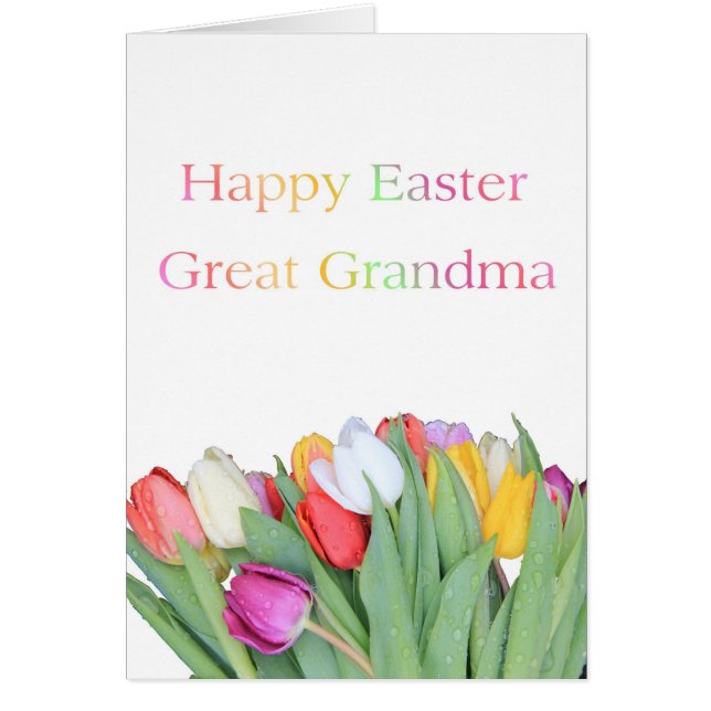 Great-Grandma Happy Easter Tulip card (Front)