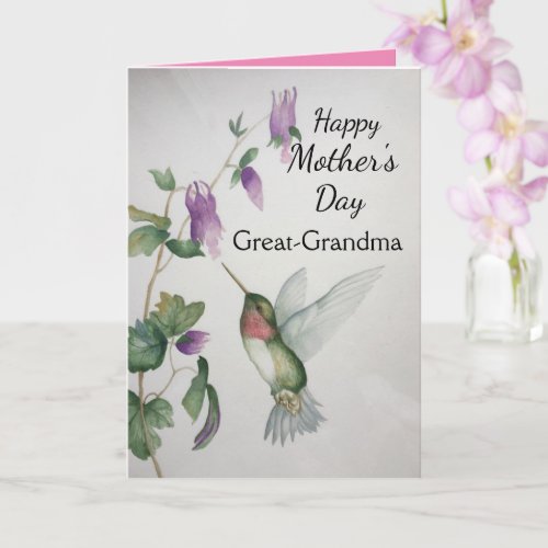 Great_Grandma Happy Mothers Day Hummingbird Card