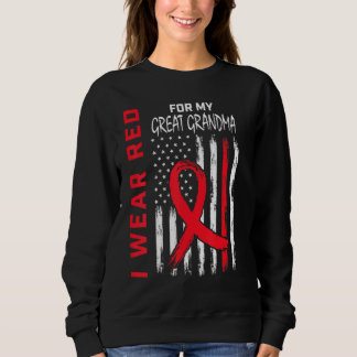 Great Grandma Heart Disease Awareness Flag Matchin Sweatshirt