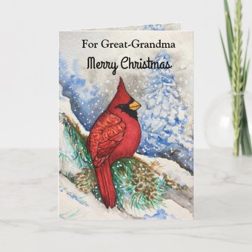 Great_Grandma Joyful Cardinal Merry Christmas Card