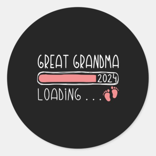 Great Grandma Loading 2024 Family Pregnancy Classic Round Sticker