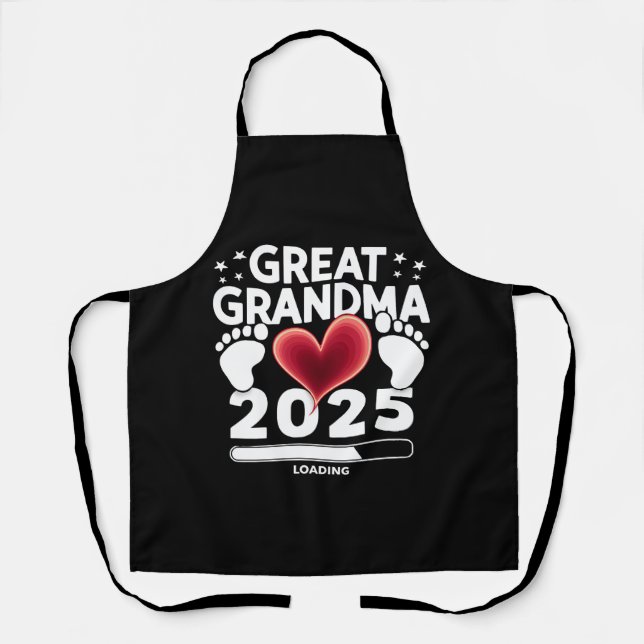 Great grandma Loading 2025 Pregnancy Announcement Apron (Front)