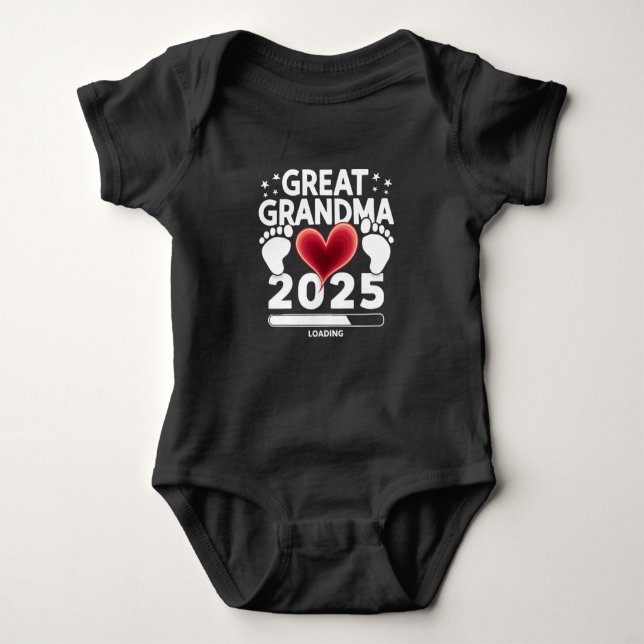 Great grandma Loading 2025 Pregnancy Announcement Baby Bodysuit (Front)