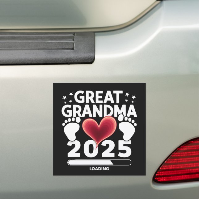 Great grandma Loading 2025 Pregnancy Announcement Car Magnet (In Situ)