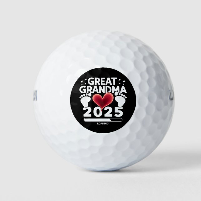 Great grandma Loading 2025 Pregnancy Announcement Golf Balls (Front)
