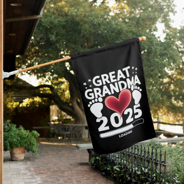 Great grandma Loading 2025 Pregnancy Announcement House Flag (In SItu)