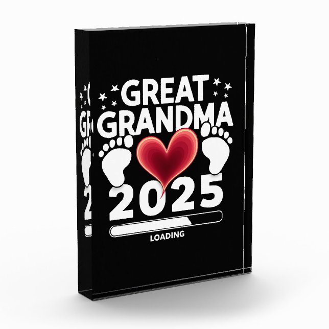 Great grandma Loading 2025 Pregnancy Announcement Photo Block (Left)