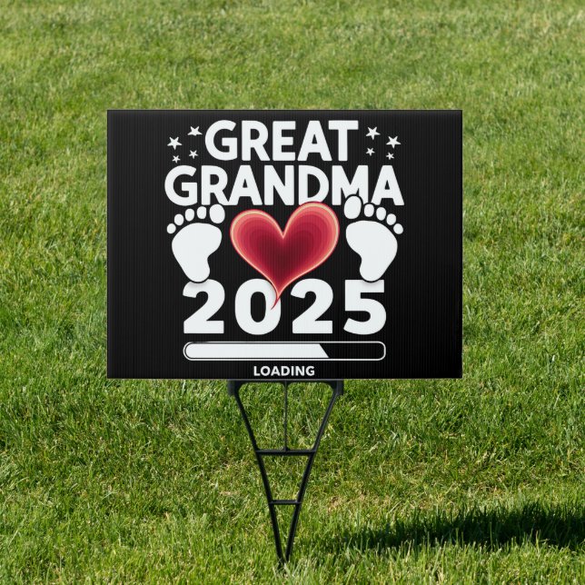 Great grandma Loading 2025 Pregnancy Announcement Sign (Insitu)