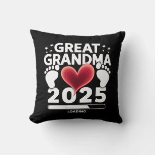 Great grandma Loading 2025 Pregnancy Announcement Throw Pillow