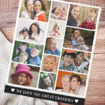 Great Grandma Love You 13 Photo Collage    Fleece Blanket<br><div class="desc">Unique and memorable photo collage fleece blanket for great grandma personalized with 13 favorite pictures.</div>