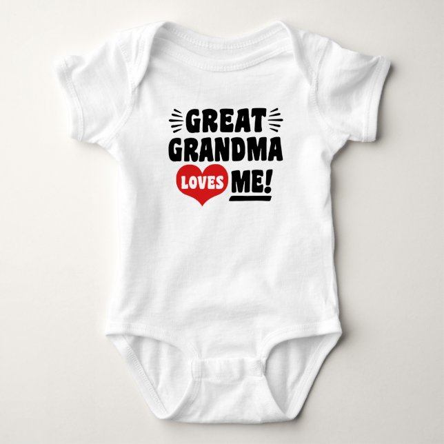 Great Grandma Loves Me Baby Bodysuit (Front)