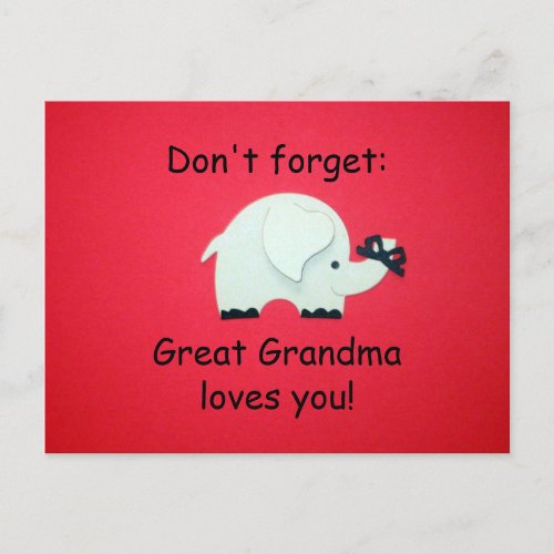 Great Grandma loves you Postcard