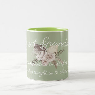 Great Grandma Message From Kids Bouquet Two-Tone Coffee Mug