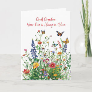 Great Grandma Mothers Day Love In Bloom Wildflower Card