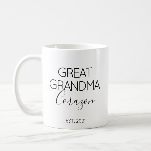 Great Grandma Name Pregnancy Announcement Gift Coffee Mug