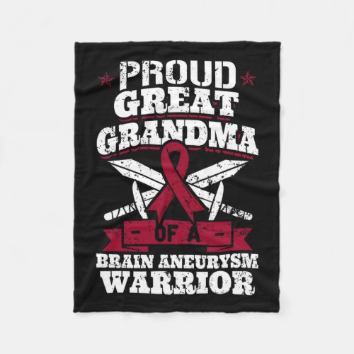 Great Grandma Of A Brain Aneurysm Warrior Awarenes Fleece Blanket