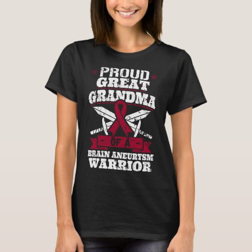 Great Grandma Of A Brain Aneurysm Warrior Awarenes T_Shirt