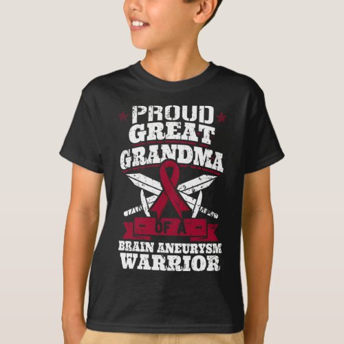 Great Grandma Of A Brain Aneurysm Warrior Awarenes T_Shirt