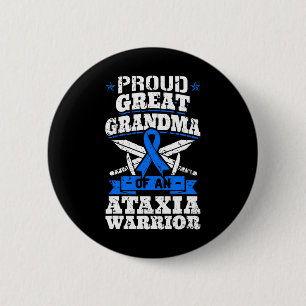 Great Grandma Of An Ataxia Warrior Awareness Ribbo Button
