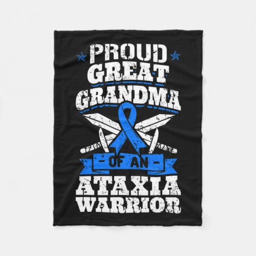 Great Grandma Of An Ataxia Warrior Awareness Ribbo Fleece Blanket