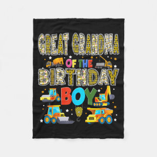 Great Grandma of The Birthday Boy Construction Fleece Blanket