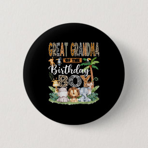 Great Grandma Of The Birthday Boy Jungle Safari An Button