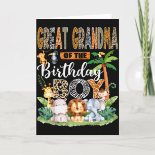 Great Grandma Of The Birthday Boy Jungle Safari An Card