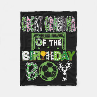 Great Grandma Of The Birthday Boy Soccer Player Bi Fleece Blanket