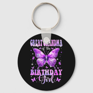 Great Grandma of The Birthday Girl Butterfly Keychain