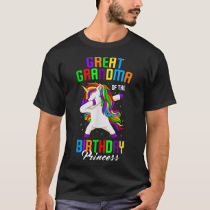 Great Grandma of the Birthday Princess Unicorn Bda T-Shirt